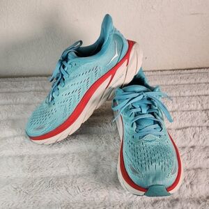 Hoka One One Womens Clifton 8 1119394 AEBL Blue Running Shoes Sneakers Sz 7.5 B